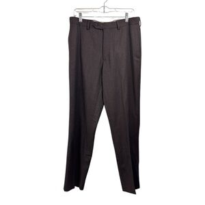 Lauren Ralph Lauren Men's Size 34 x 32 Dress Pants Dark Brown 100% Wool Slim Fit